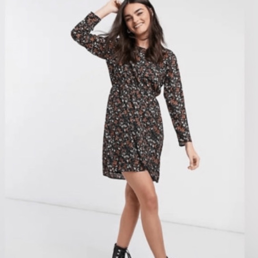 J. Crew Factory Black Floral Dress